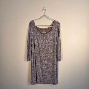 Nottibianche Nightgown Women XL Brown Floral Swirl Lyocell Spandex Sleepwear